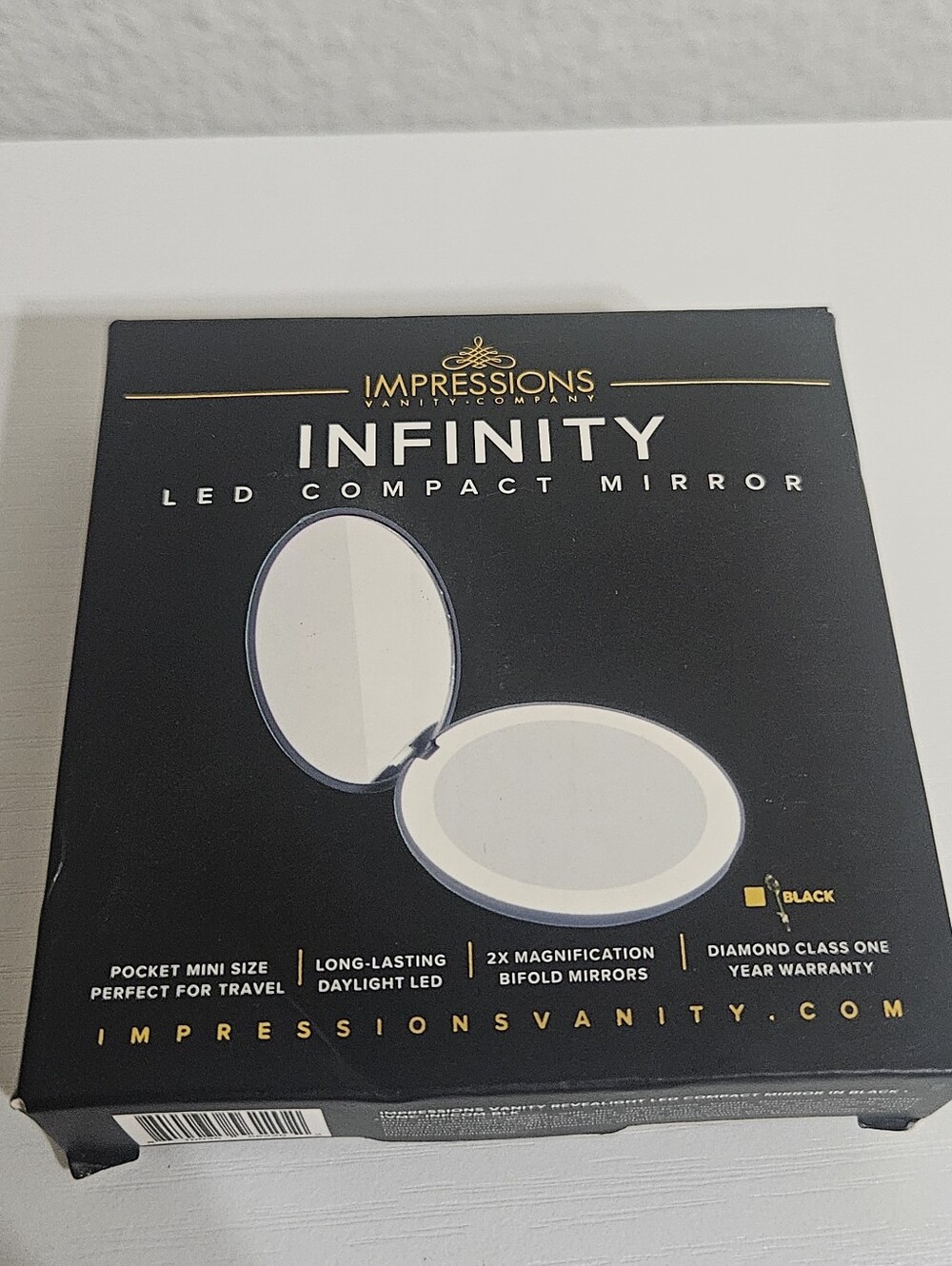 Impressions Infinity LED Compact Mirror - Black